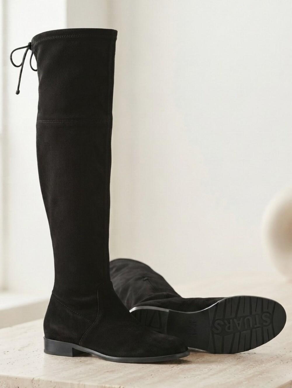 Stuart Weitzman Black Lowland Suede Over-The-Knee Boots Sz 6.5 New